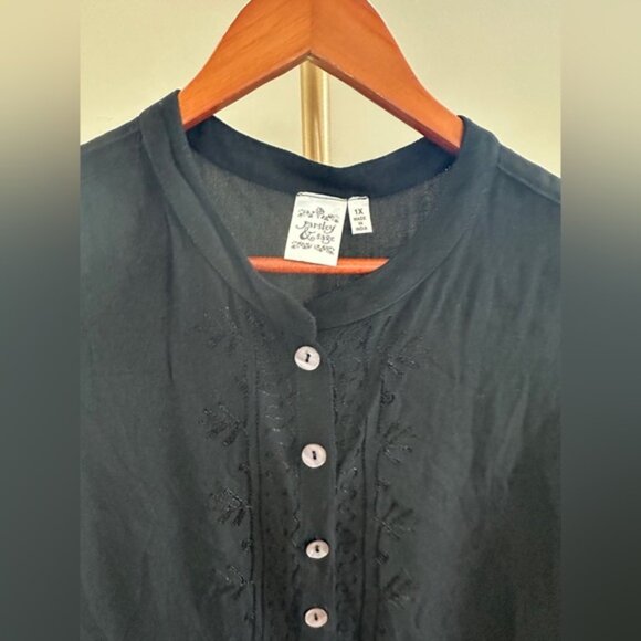 Parsley & Sage Black Button Front Lagenlook Tank Top – Size 1X - Picture 4 of 8